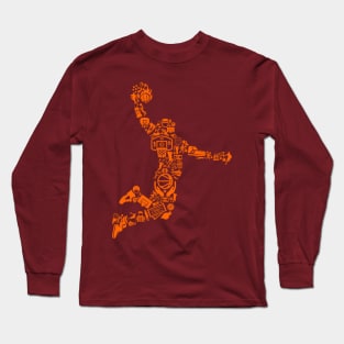 Basketball graphic collage Long Sleeve T-Shirt